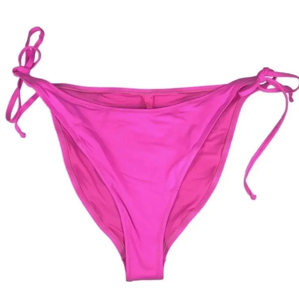 NWT SKIMS Recycled Swim Low Rise Tie Bikini Bottom In Pink Taffy Swim Bottoms
